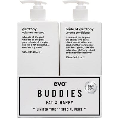 Evo Gluttony Volume Shampoo and Conditioner 500ml Buddie Duo