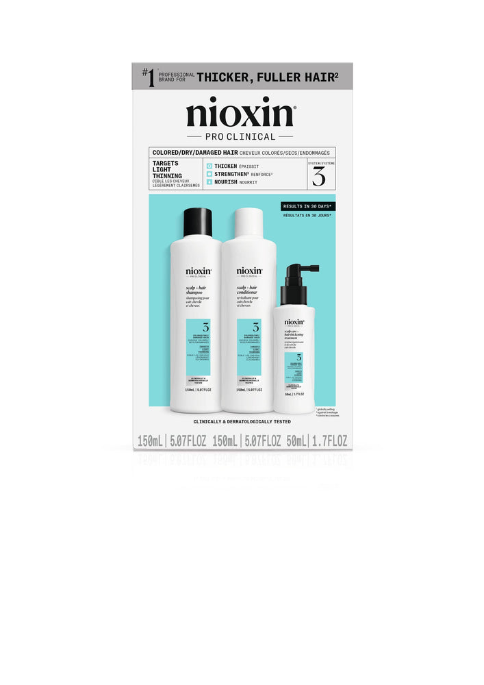 Nioxin System Trial Size Kit 3 (for light thinning coloured and damaged hair)